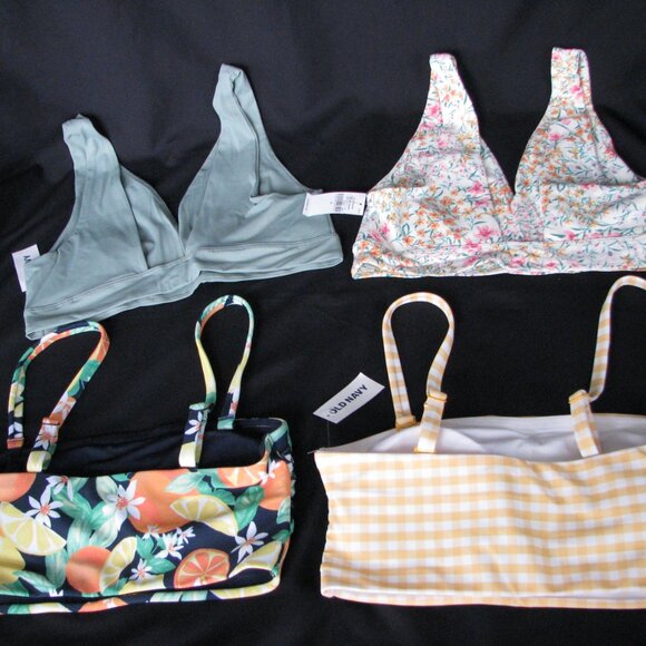 Four NEW Old Navy Bikini Tops Size Medium 2-Bra Style 2-Bandeau Style - Picture 6 of 13